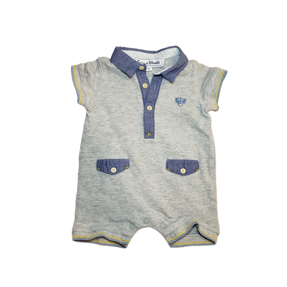 Tartine et Chocolat 3m Baby Boy Dressy Polo Shortalls Romper